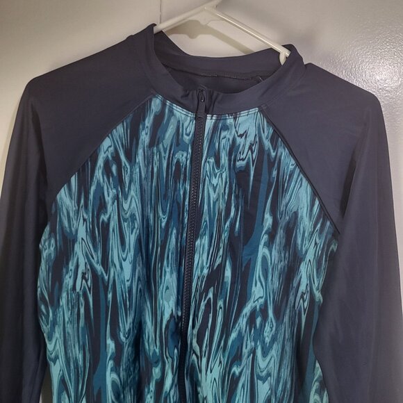 All in Motion Womens XL Long Sleeve Mock Neck One Piece Zip Swimsuit Rashguard - Picture 4 of 10